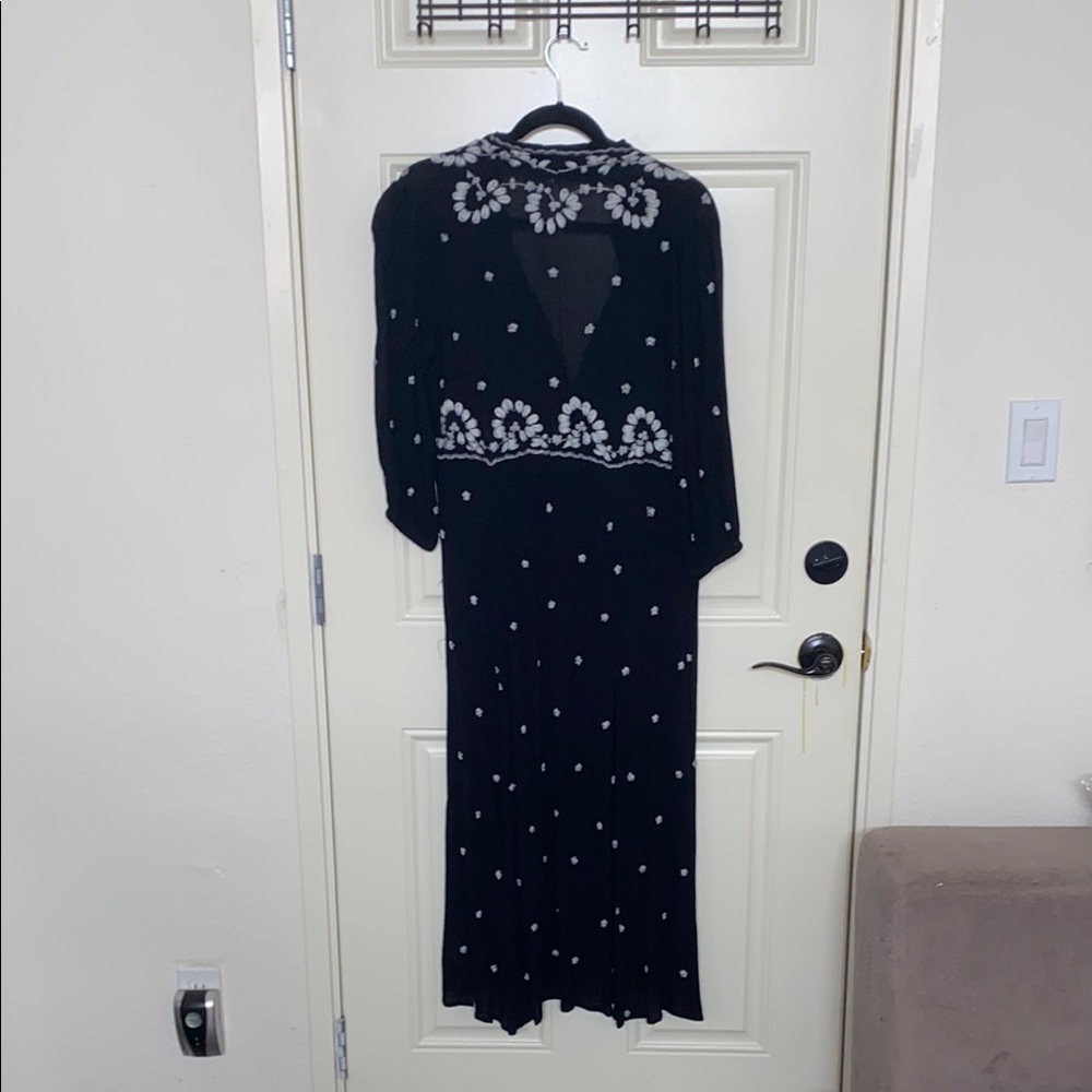 Free People Black and White Resort V-Neck Dress - Picture 3 of 3